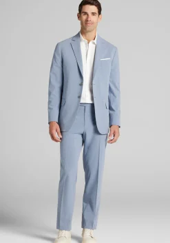Jos. A. Bank Tailored Fit Comfort Stretch Seersucker Plaid Suit Separate Jacket