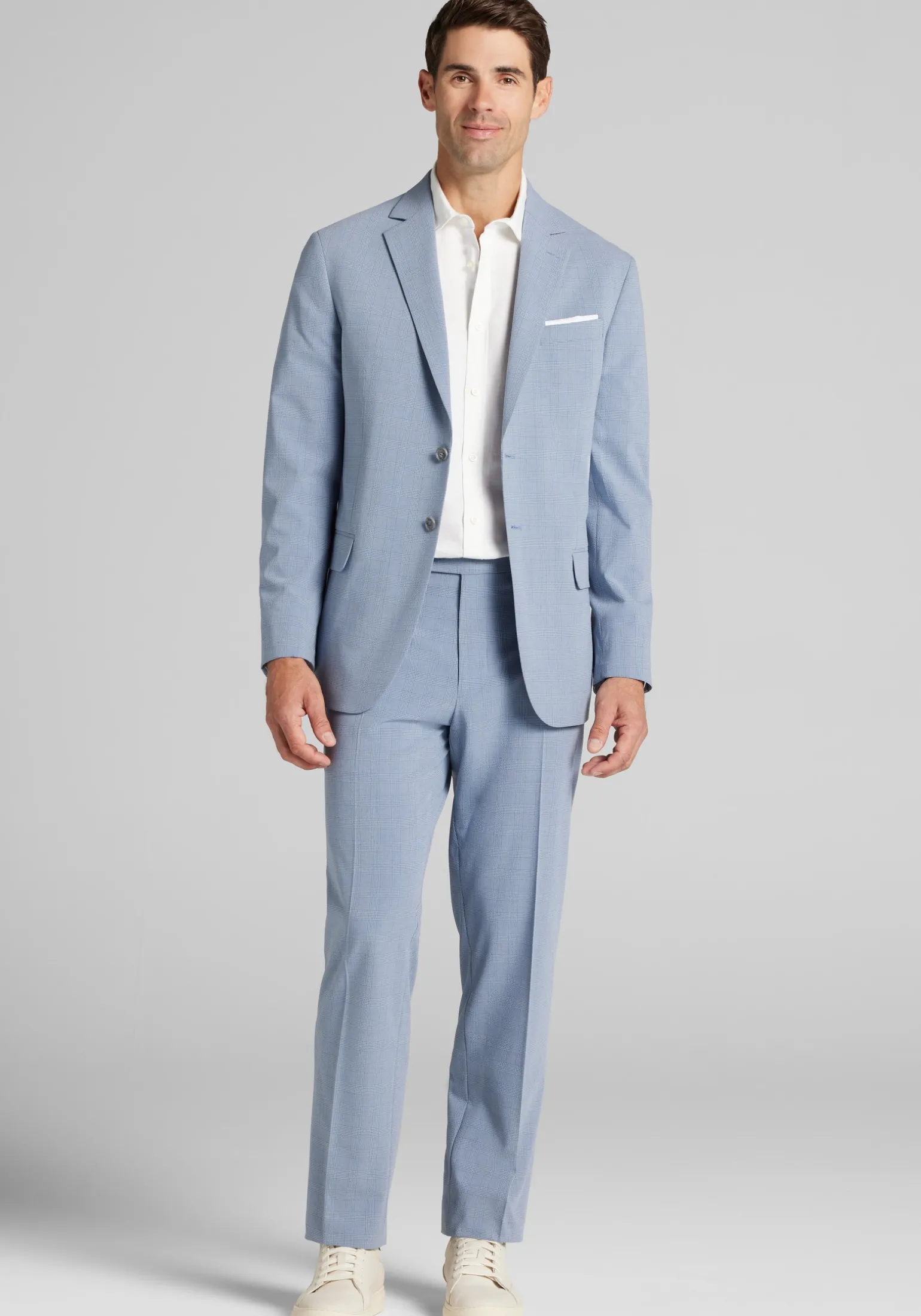 Jos. A. Bank Tailored Fit Comfort Stretch Seersucker Plaid Suit Separate Jacket