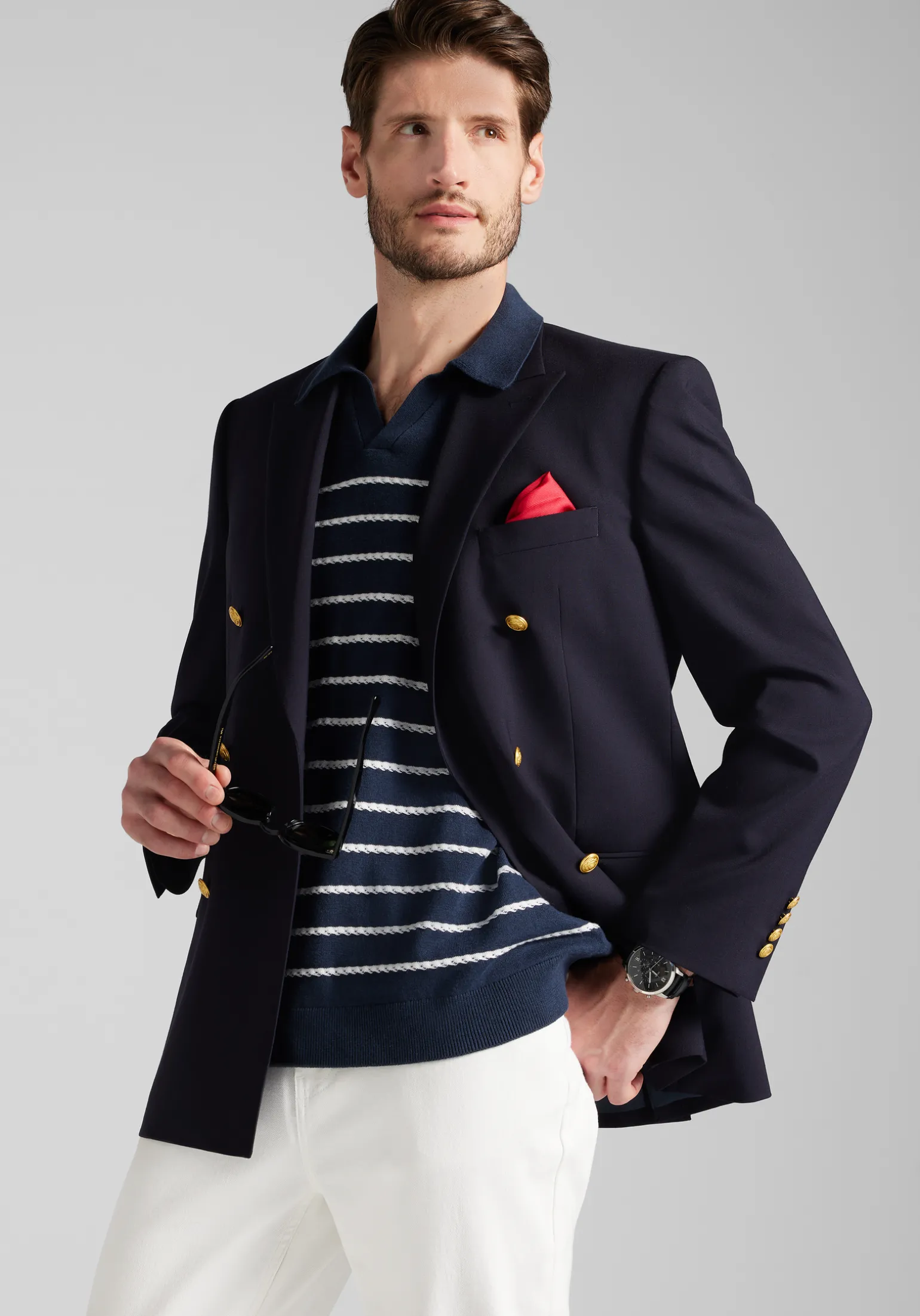Jos. A. Bank Tailored Fit Comfort Stretch Double-Breasted Blazer