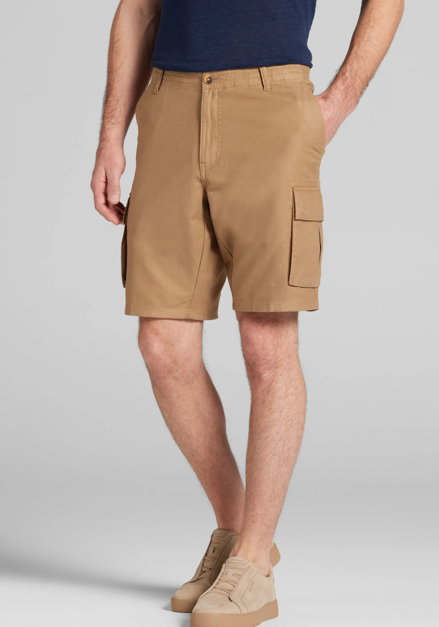 Jos. A. Bank Tailored Fit Cotton-Linen Blend Cargo Shorts 10'' Inch Inseam CLEARANCE