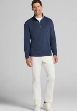 Jos. A. Bank Tailored Fit Double Face 1/4 Zip Pullover