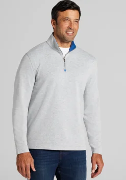 Jos. A. Bank Tailored Fit Double Face 1/4 Zip Pullover - Big & Tall