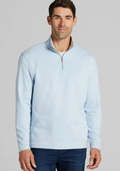 Jos. A. Bank Tailored Fit Double Face 1/4 Zip Pullover - Big & Tall