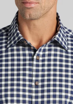 Jos. A. Bank Tailored Fit Herringbone Check Button-Up Shirt - Big & Tall