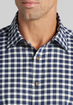 Jos. A. Bank Tailored Fit Herringbone Check Button-Up Shirt