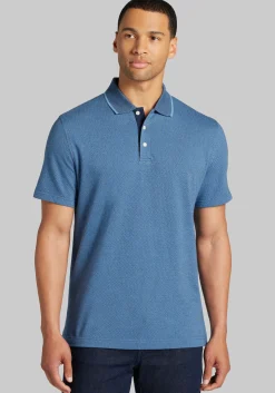 Jos. A. Bank Tailored Fit Jacquard Short Sleeve Polo