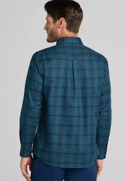 Jos. A. Bank Tailored Fit Large Plaid Button Up Shirt