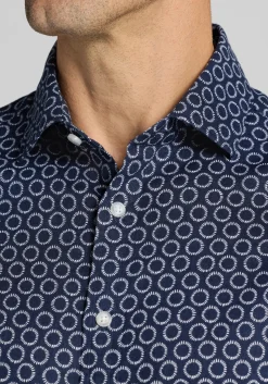Jos. A. Bank Tailored Fit Linen Blend Circle Button Up Shirt CLEARANCE