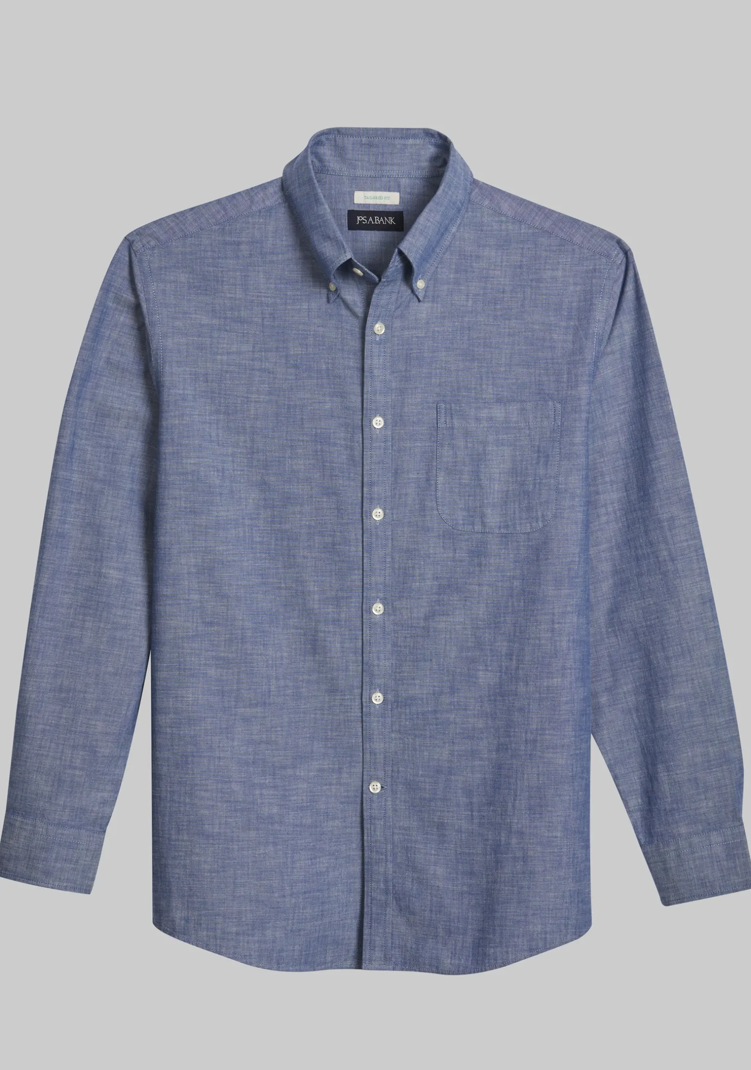 Jos. A. Bank Tailored Fit Long Sleeve Chambray Button Up Shirt - Big & Tall
