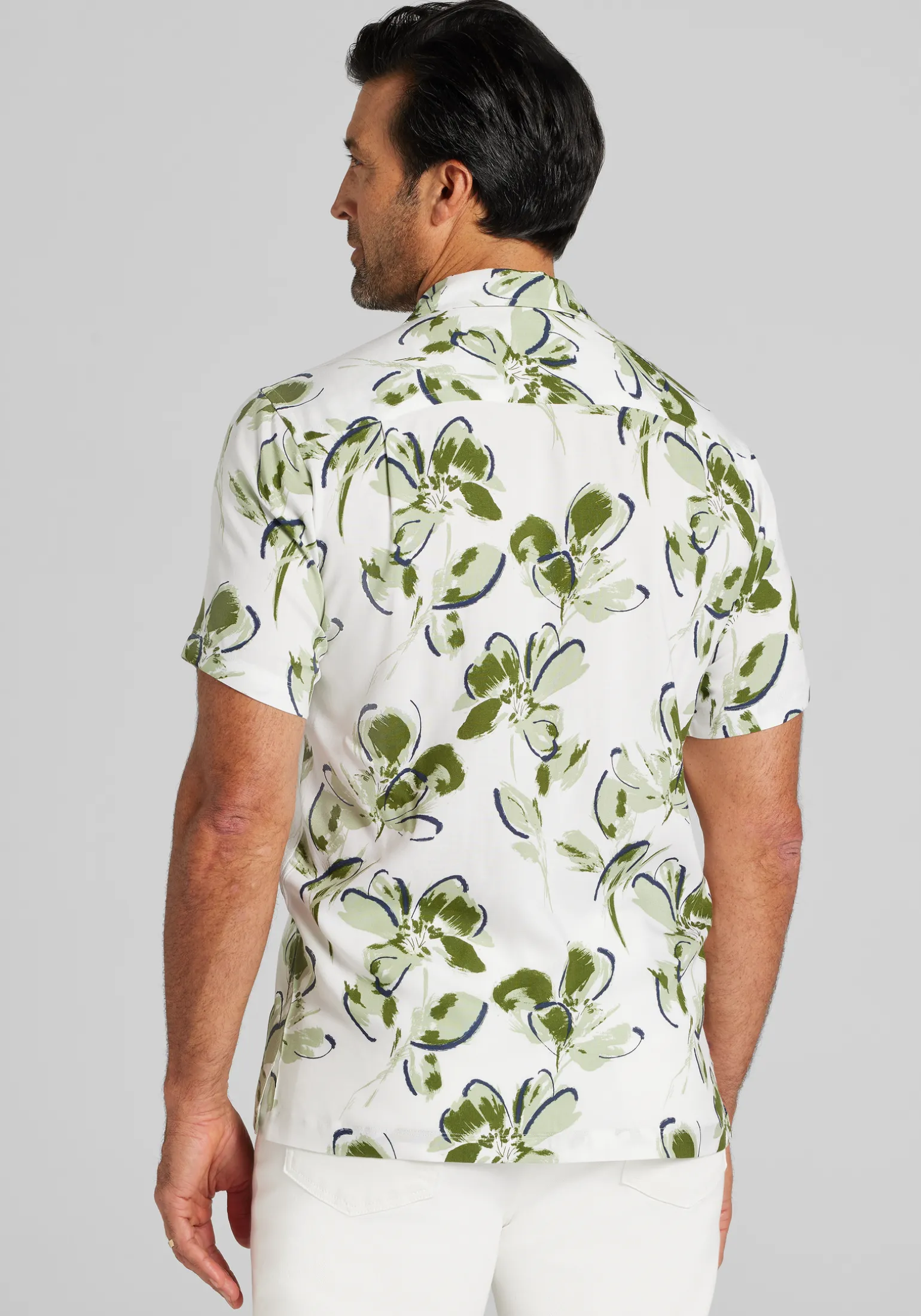 Jos. A. Bank Tailored Fit Lotus Short Sleeve Sportshirt CLEARANCE