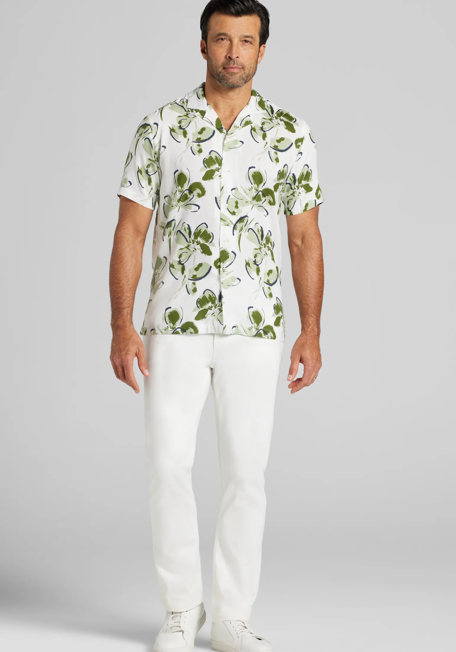 Jos. A. Bank Tailored Fit Lotus Short Sleeve Sportshirt CLEARANCE