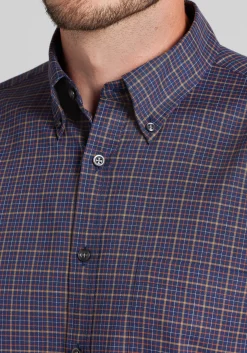 Jos. A. Bank Tailored Fit Med Check Button Up Shirt - Big & Tall