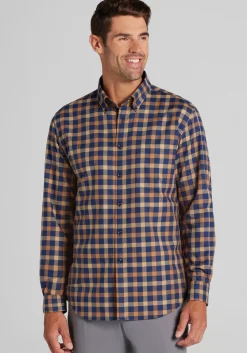 Jos. A. Bank Tailored Fit Medium Gingham Plaid Button Up Shirt - Big & Tall