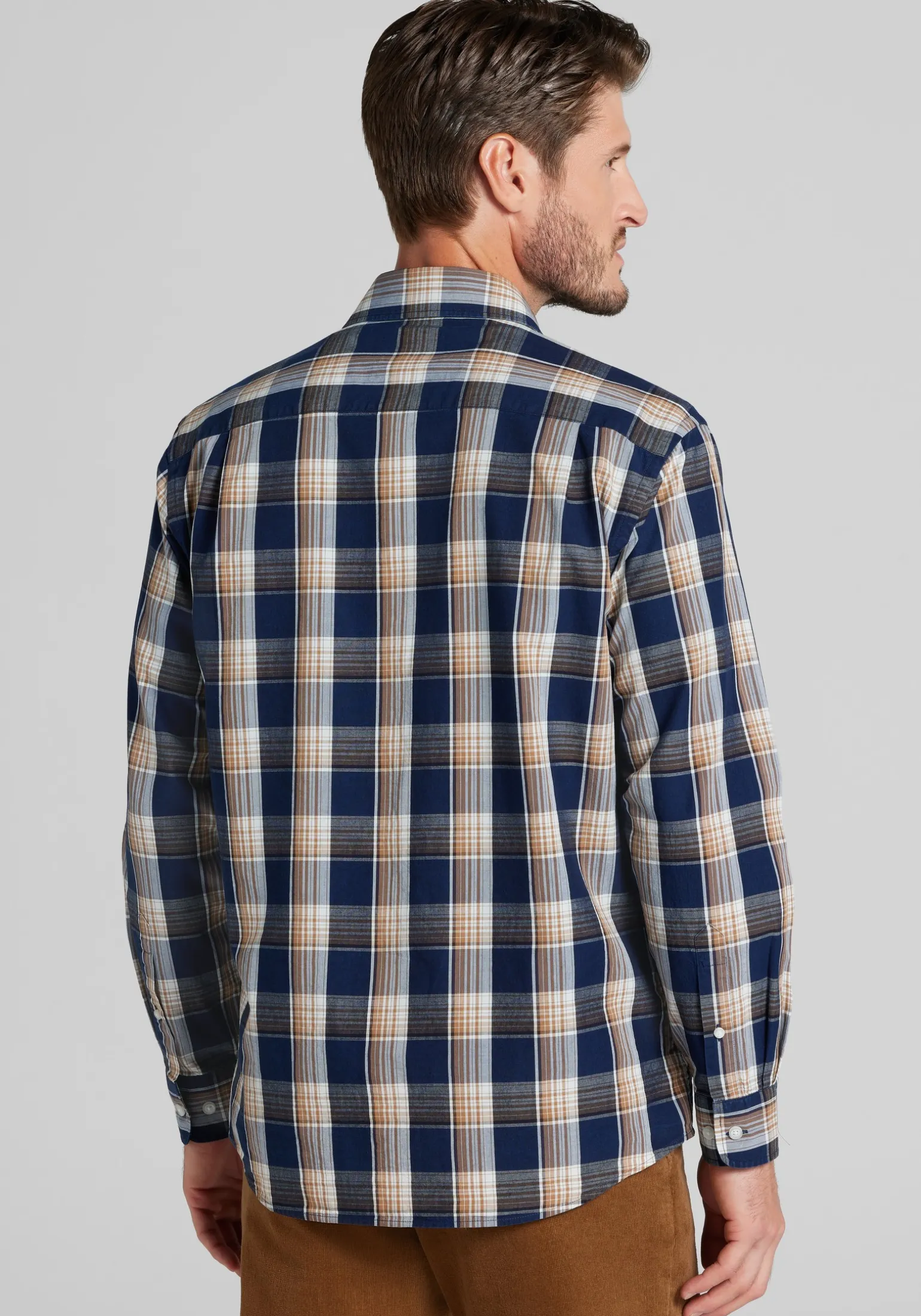 Jos. A. Bank Tailored Fit Medium Check Button Up Shirt