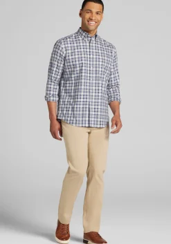 Jos. A. Bank Tailored Fit Medium Plaid Button Up Shirt