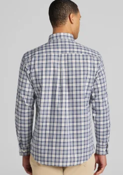 Jos. A. Bank Tailored Fit Medium Plaid Button Up Shirt