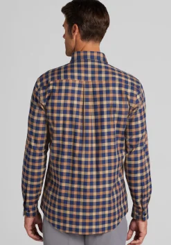 Jos. A. Bank Tailored Fit Medium Gingham Plaid Button Up Shirt