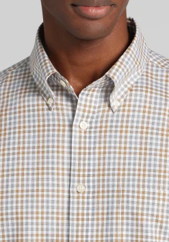 Jos. A. Bank Tailored Fit Medium Check Button Up Shirt