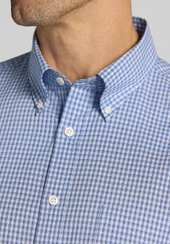 Jos. A. Bank Tailored Fit Mini Tonal Plaid Button Up Shirt - Big & Tall