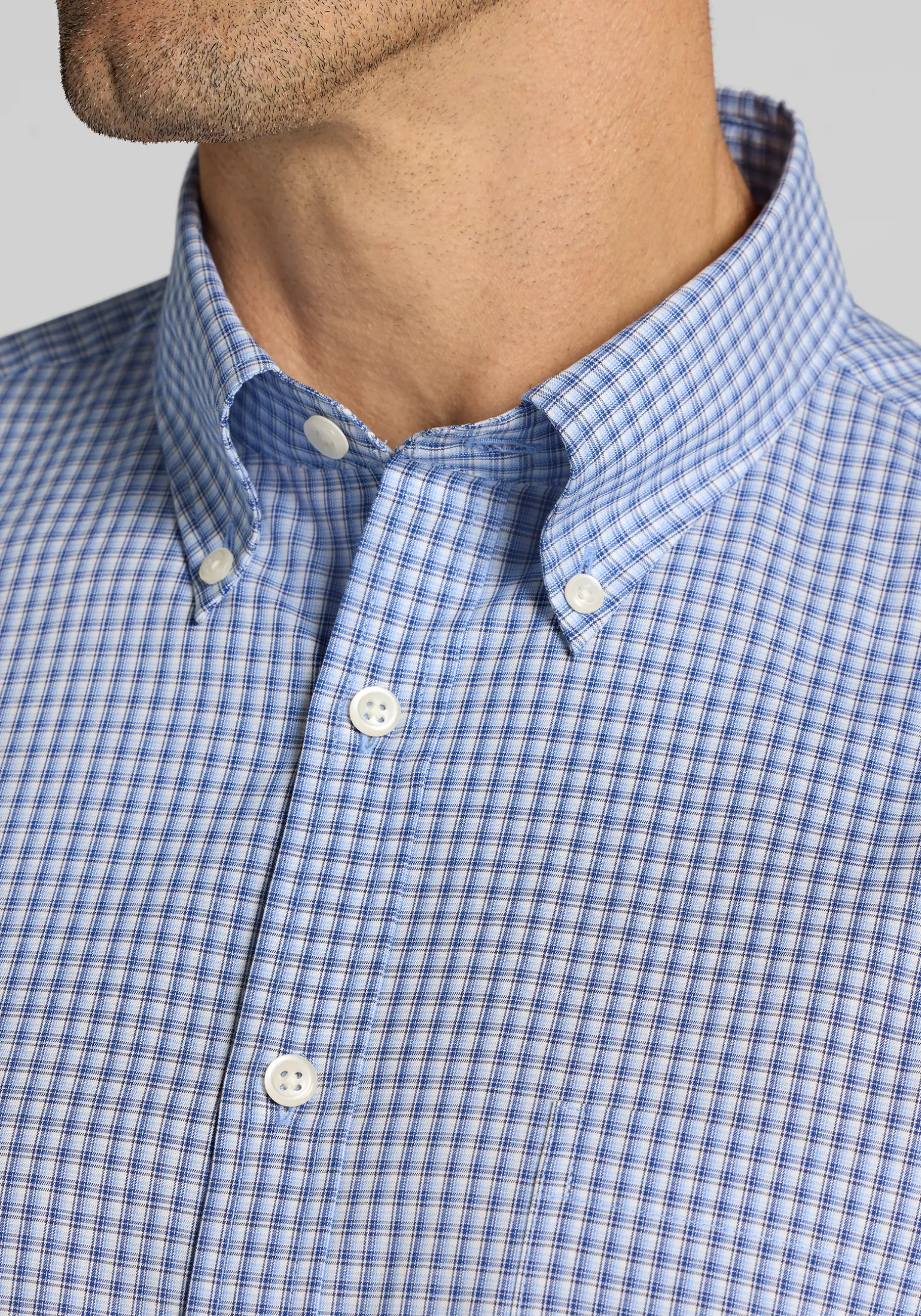 Jos. A. Bank Tailored Fit Mini Tonal Plaid Button Up Shirt
