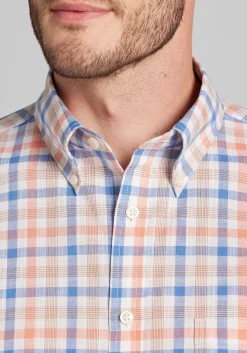 Jos. A. Bank Tailored Fit Multi Plaid Button Up Shirt