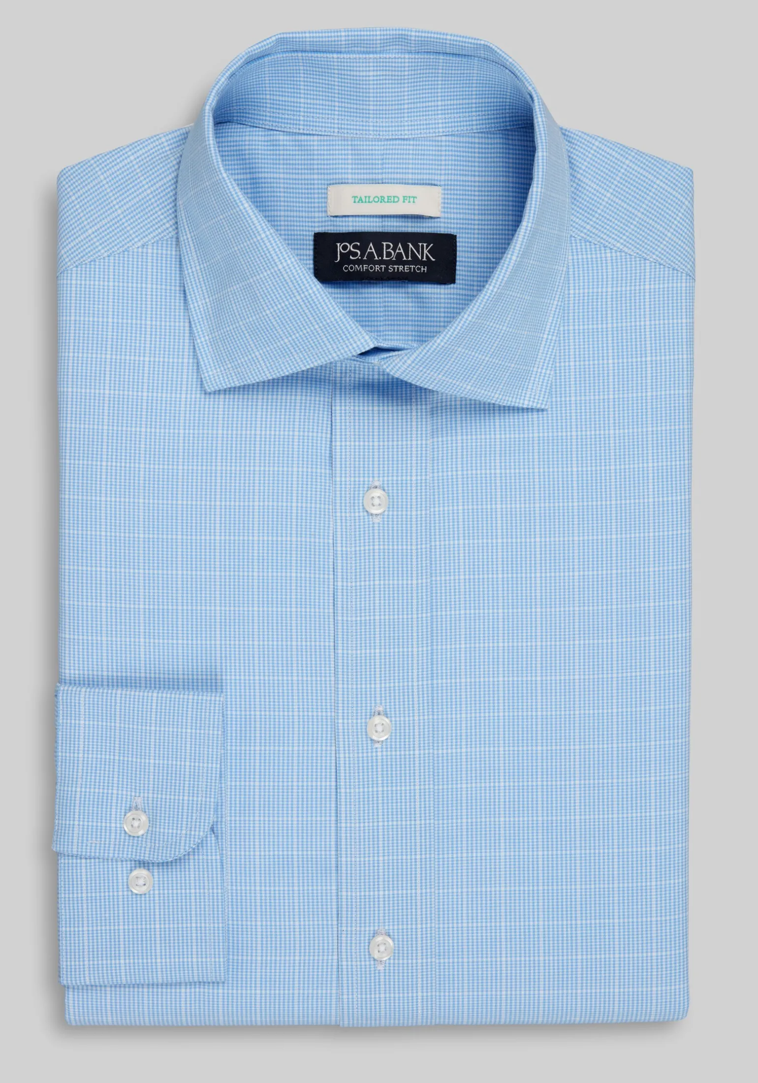Jos. A. Bank Tailored Fit Offset Grid Dress Shirt