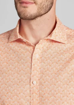 Jos. A. Bank Tailored Fit Palm Fans Short Sleeve Button Up Shirt - Big & Tall