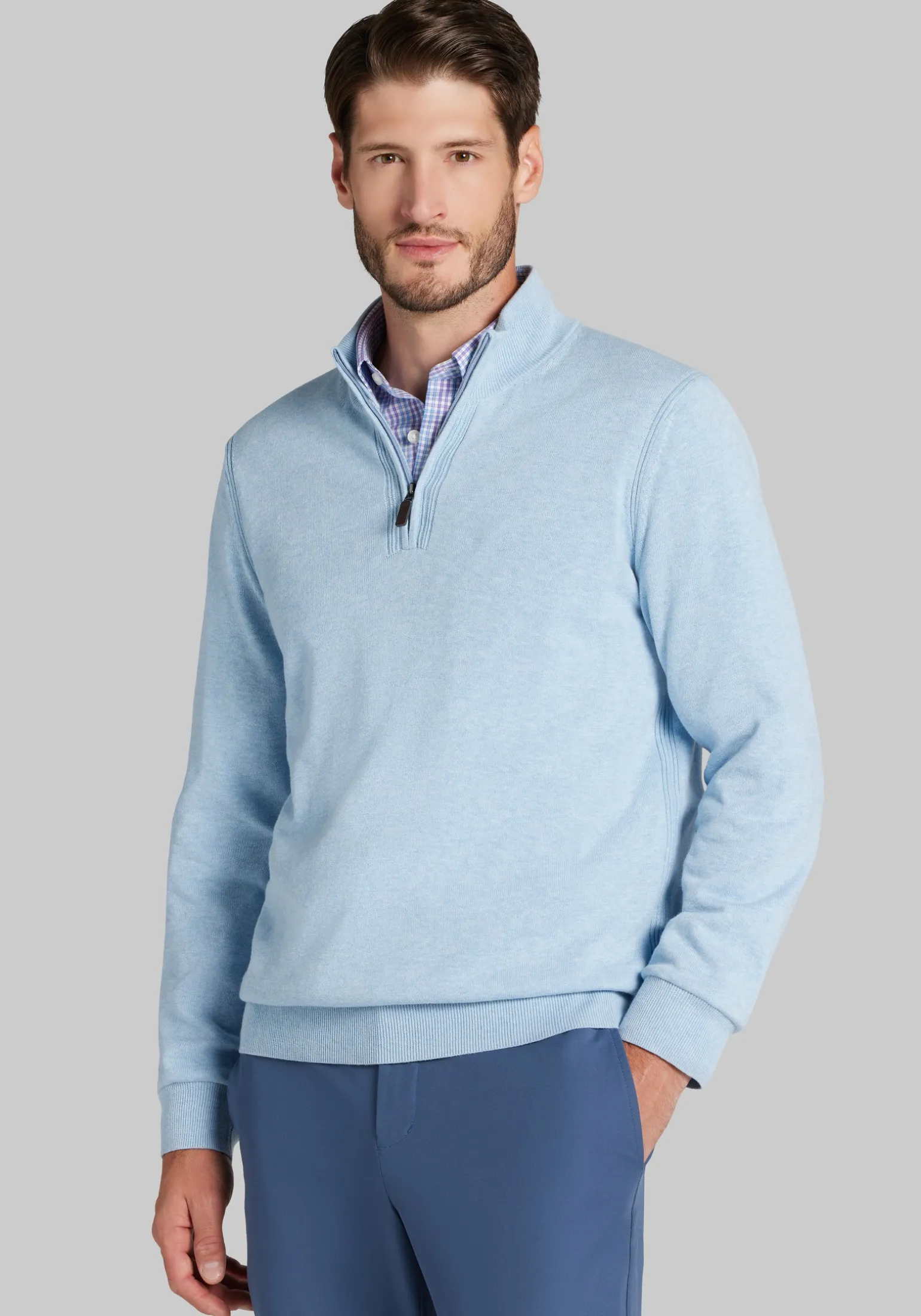 Jos. A. Bank Tailored Fit Pima Cotton 1/4 Zip Sweater