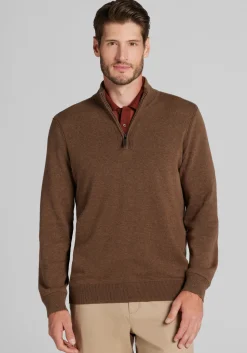 Jos. A. Bank Tailored Fit Pima Cotton 1/4-Zip Sweater
