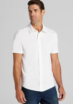 Jos. A. Bank Tailored Fit Pique Short Sleeve Button Up Shirt - Big & Tall