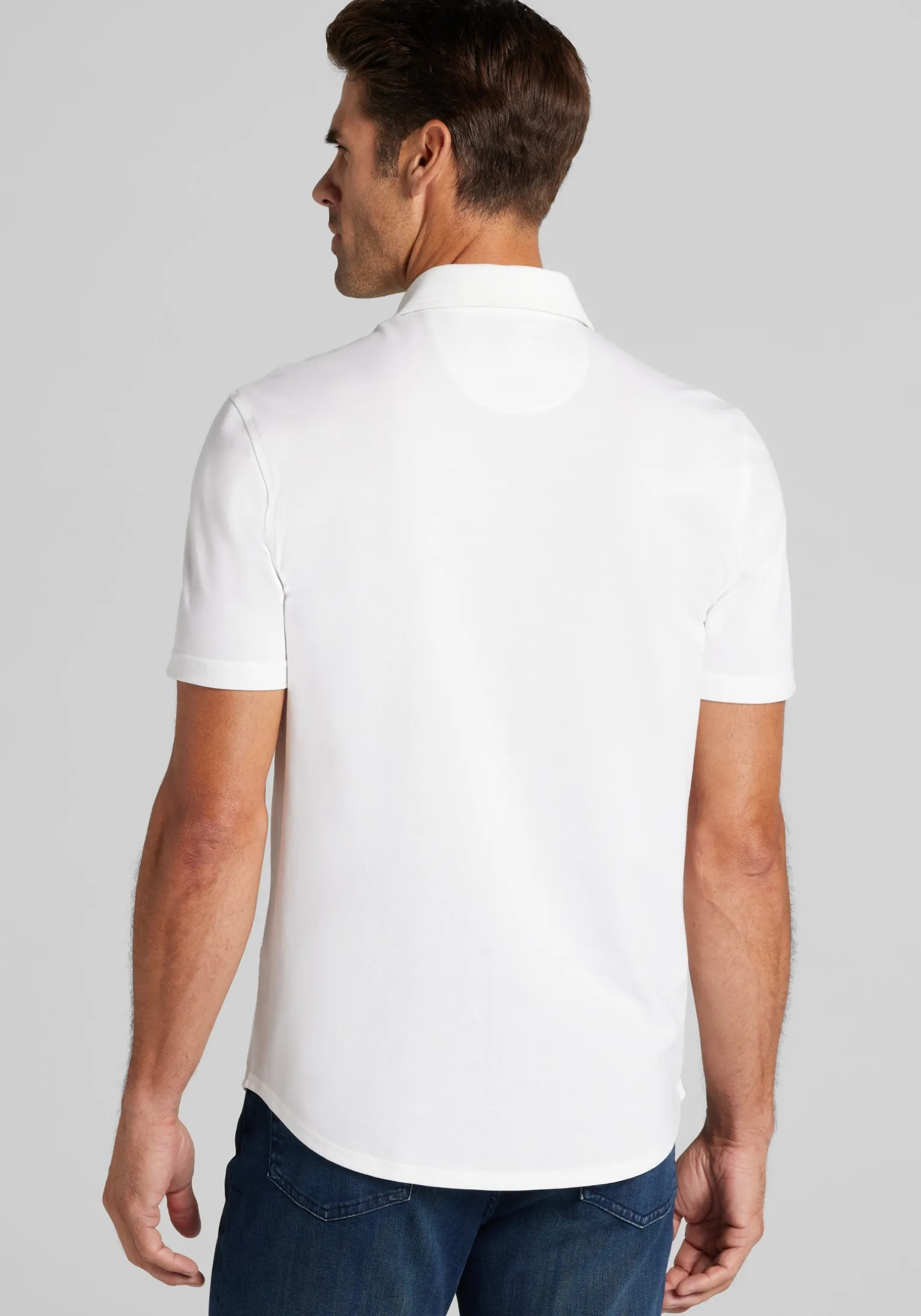 Jos. A. Bank Tailored Fit Pique Short Sleeve Button Up Shirt