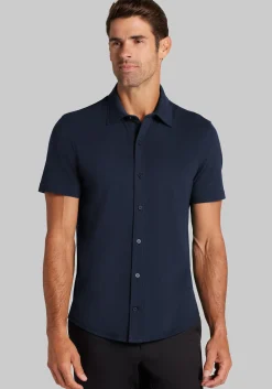 Jos. A. Bank Tailored Fit Pique Short Sleeve Button Up Shirt