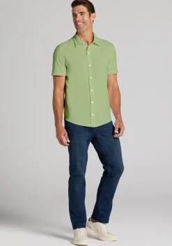 Jos. A. Bank Tailored Fit Pique Short Sleeve Button Up Shirt