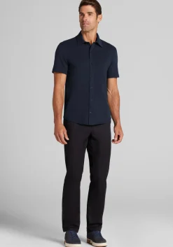 Jos. A. Bank Tailored Fit Pique Short Sleeve Button Up Shirt