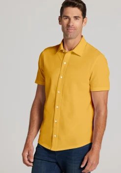 Jos. A. Bank Tailored Fit Pique Short Sleeve Button Up Shirt