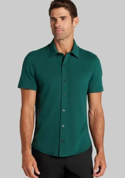 Jos. A. Bank Tailored Fit Pique Short Sleeve Button Up Shirt
