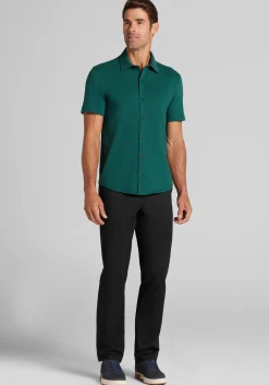 Jos. A. Bank Tailored Fit Pique Short Sleeve Button Up Shirt