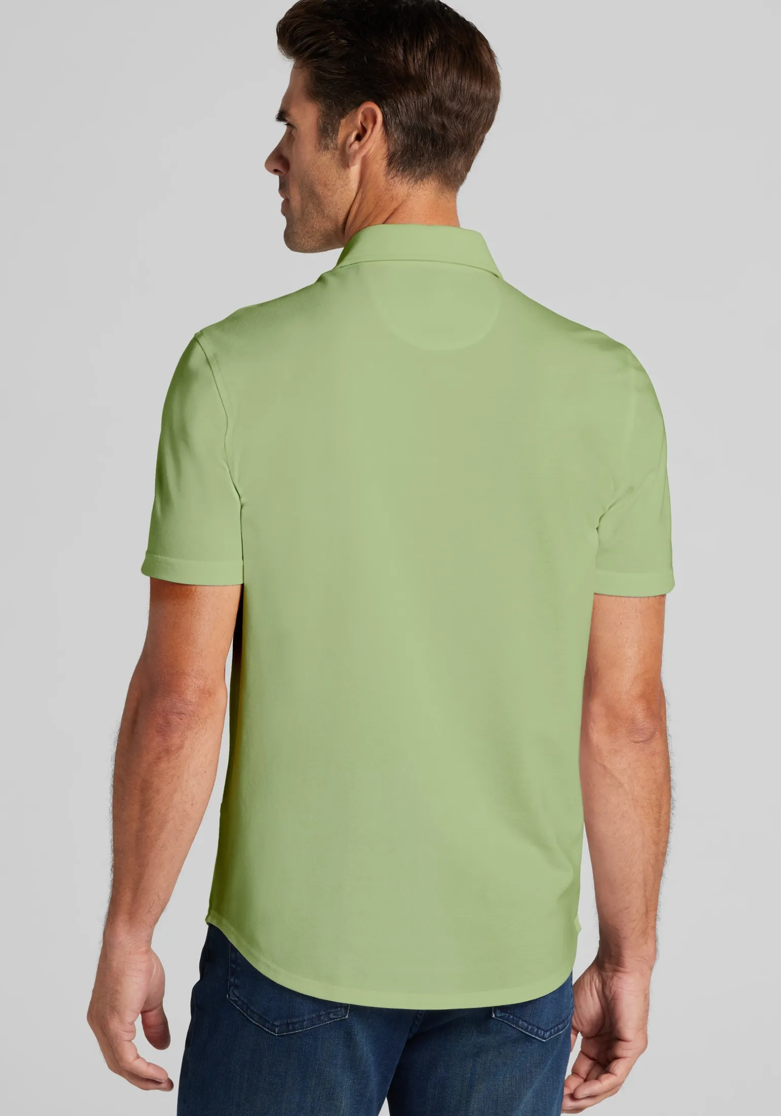 Jos. A. Bank Tailored Fit Pique Short Sleeve Button Up Shirt