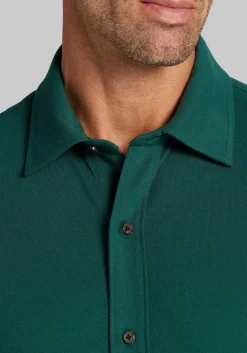 Jos. A. Bank Tailored Fit Pique Short Sleeve Button Up Shirt