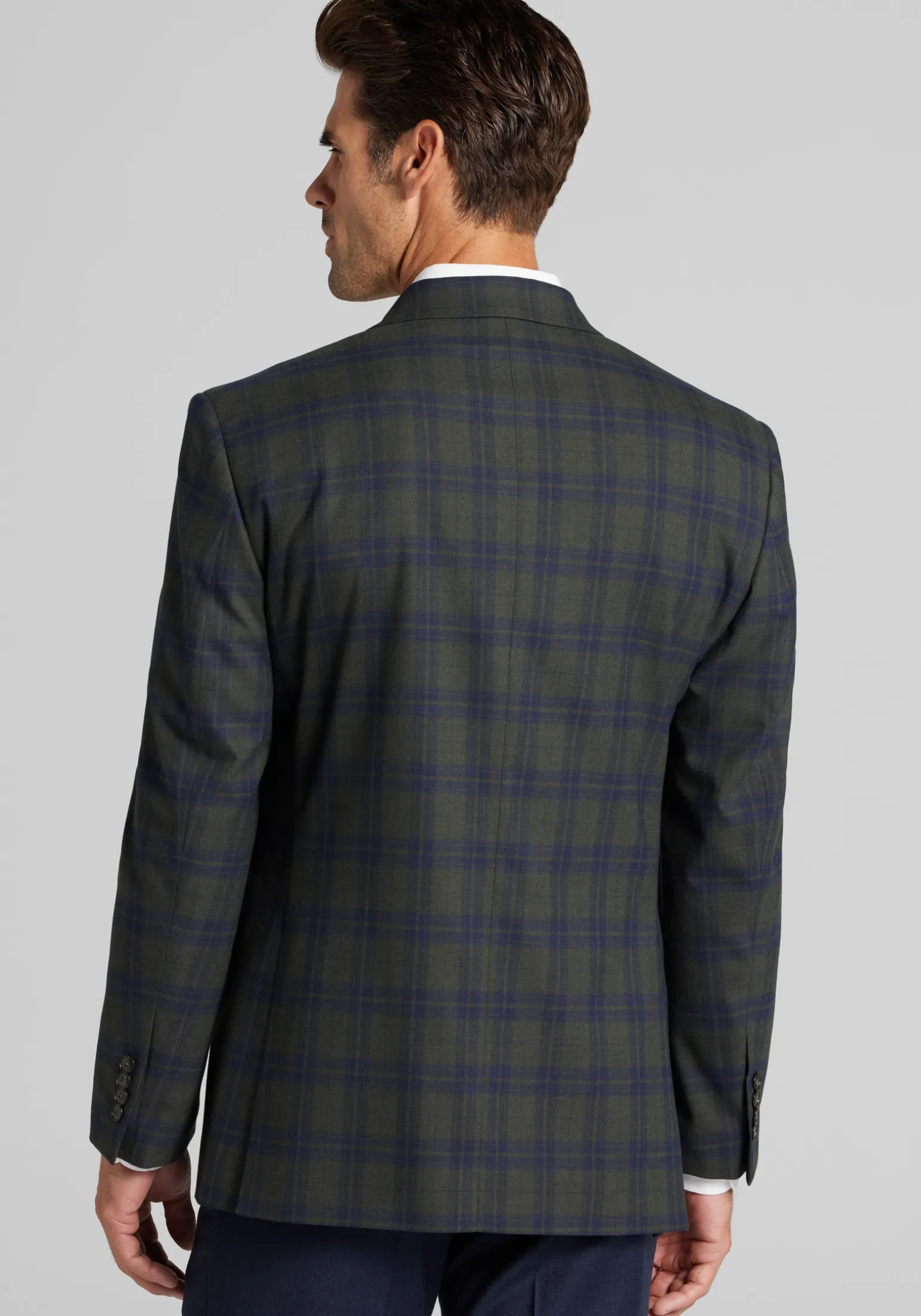 Jos. A. Bank Tailored Fit Plaid Comfort Stretch Sportcoat