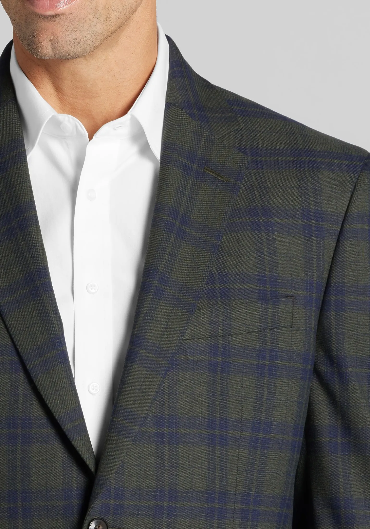 Jos. A. Bank Tailored Fit Plaid Comfort Stretch Sportcoat