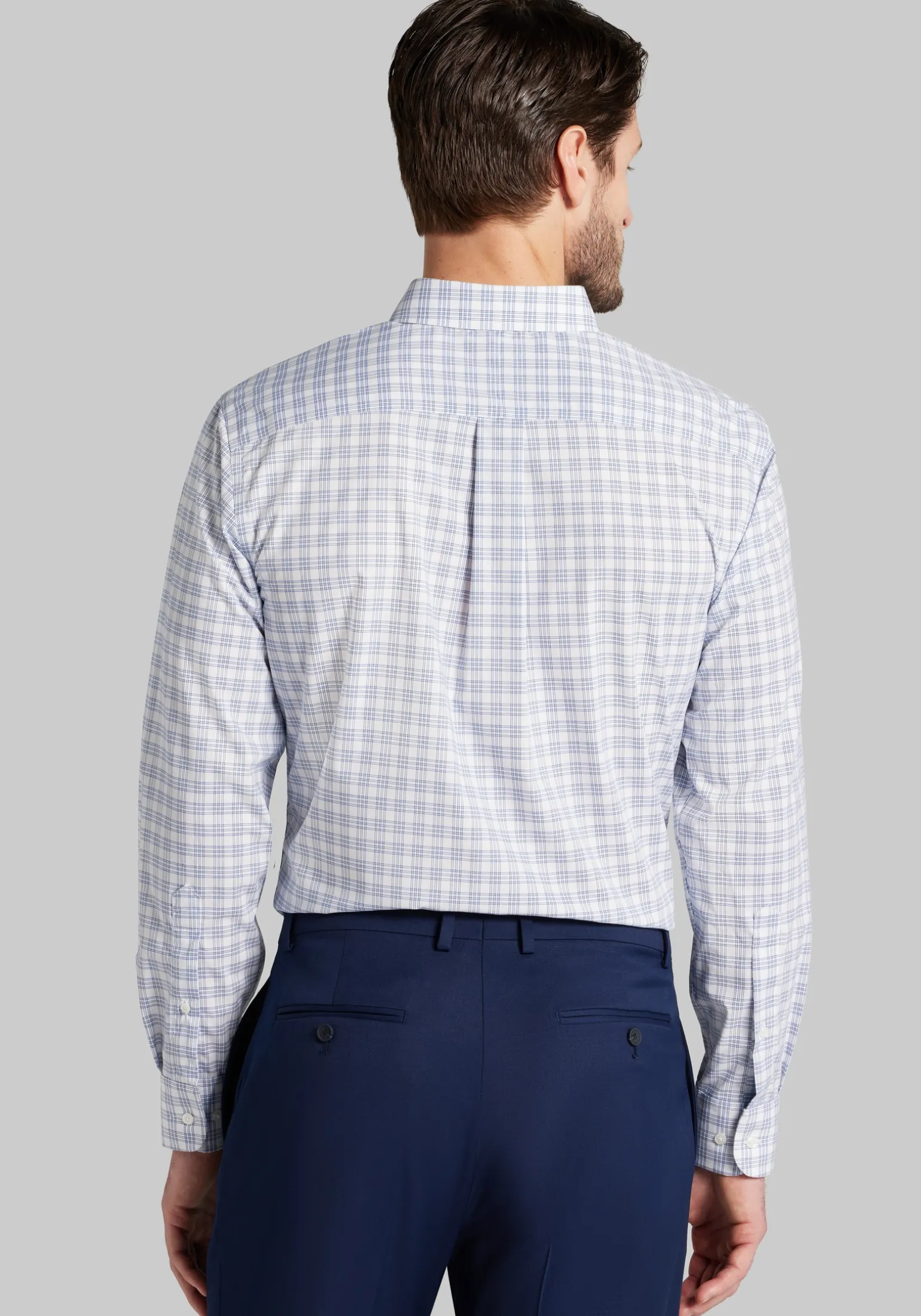 Jos. A. Bank Tailored Fit Plaid Comfort Stretch Dress Shirt