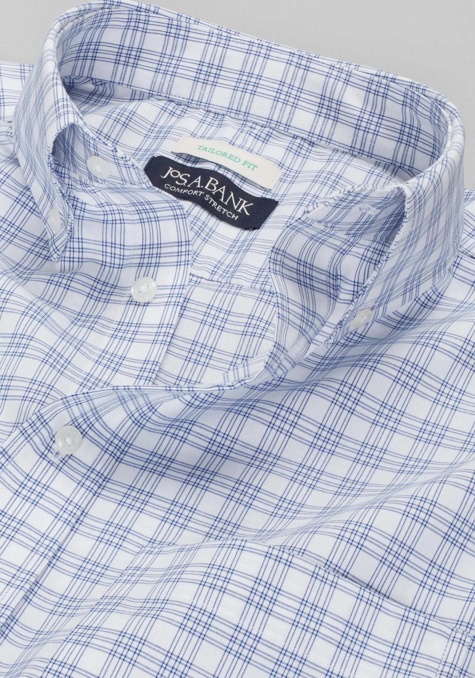 Jos. A. Bank Tailored Fit Plaid Comfort Stretch Dress Shirt