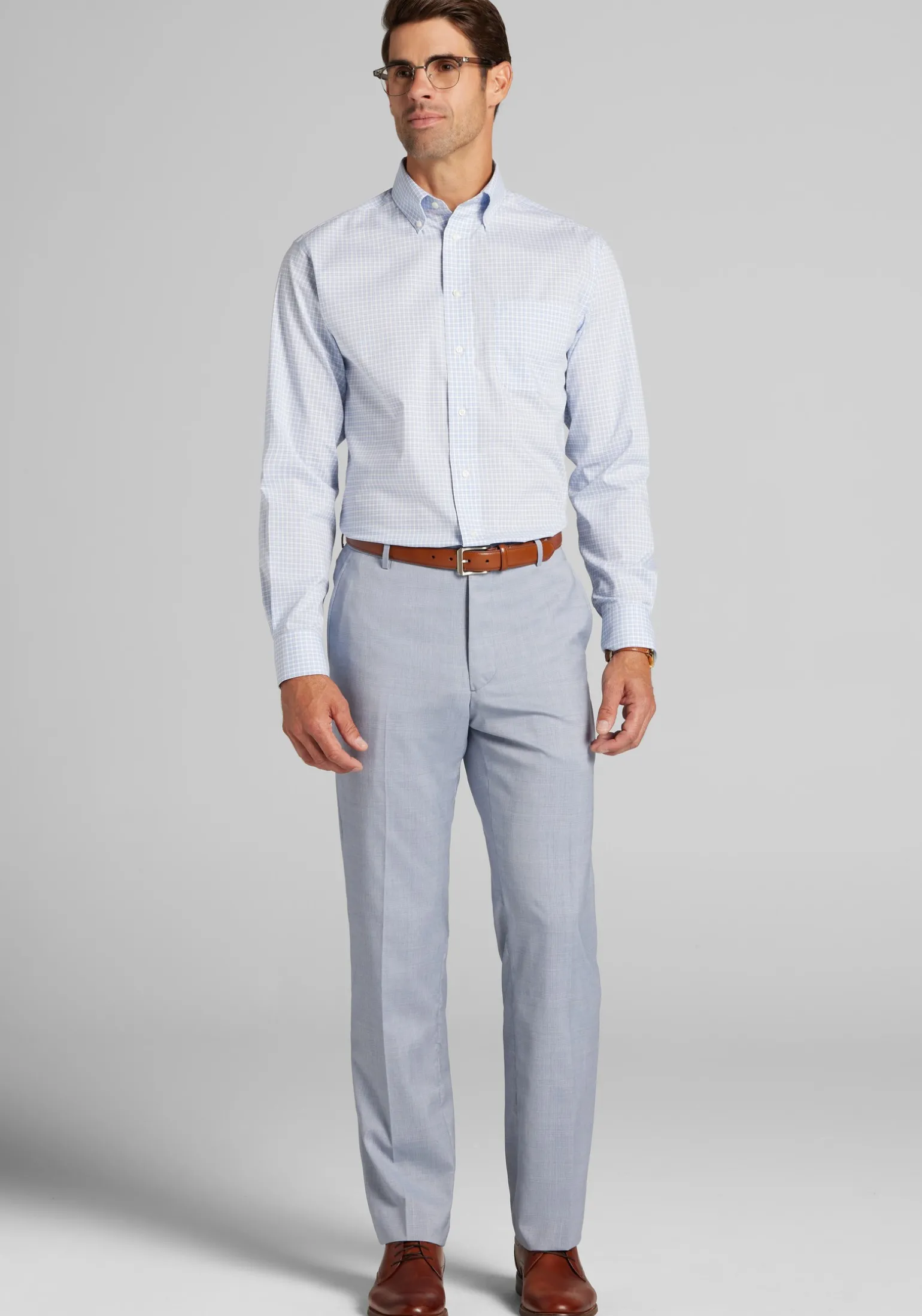 Jos. A. Bank Tailored Fit Plaid Comfort Stretch Dress Shirt