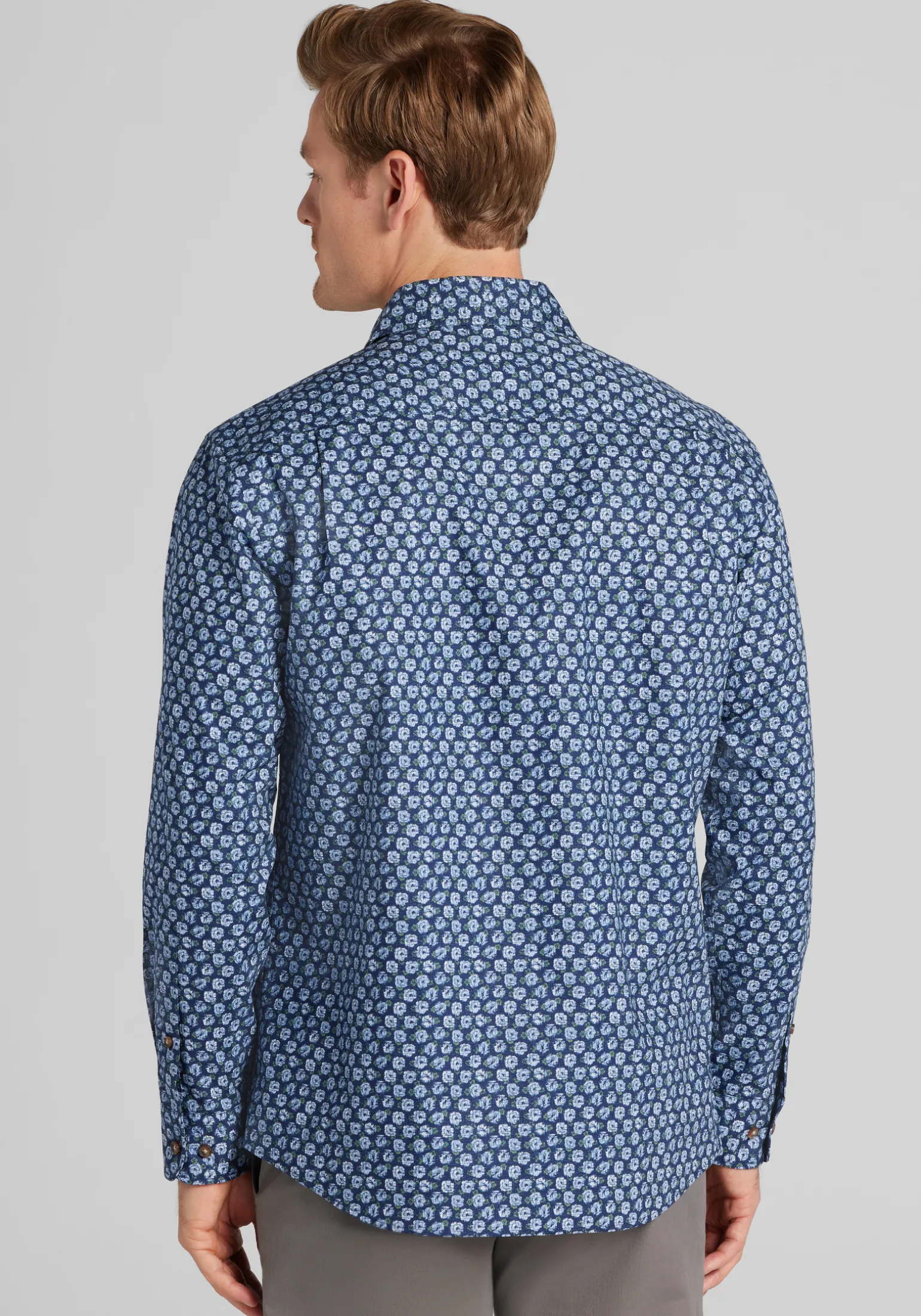 Jos. A. Bank Tailored Fit Roses Button Up Shirt
