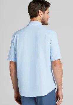 Jos. A. Bank Tailored Fit Seersucker Short Sleeve Button Up Shirt