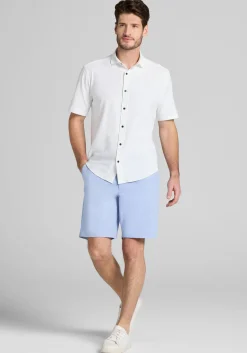 Jos. A. Bank Tailored Fit Seersucker Short Sleeve Button Up Shirt