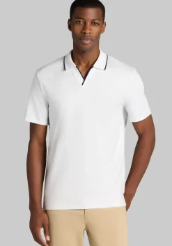 Jos. A. Bank Tailored Fit Short Sleeve Liquid Cotton Interlock Johnny Polo - Big & Tall