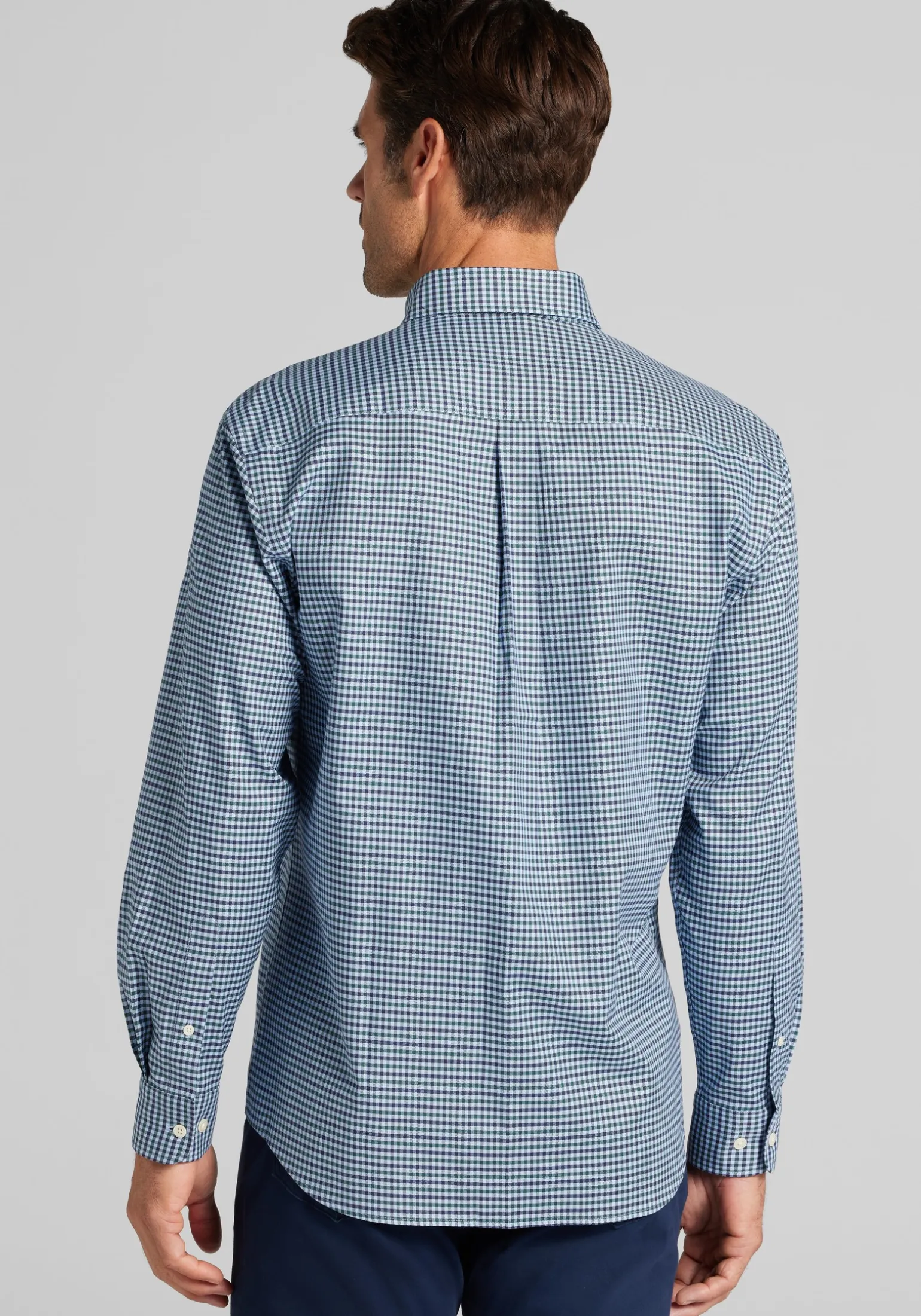 Jos. A. Bank Tailored Fit Small Gingham Button Up Shirt