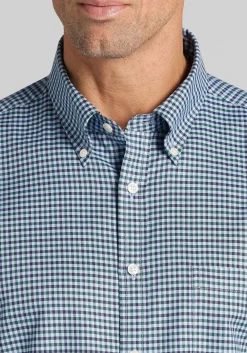 Jos. A. Bank Tailored Fit Small Gingham Button Up Shirt